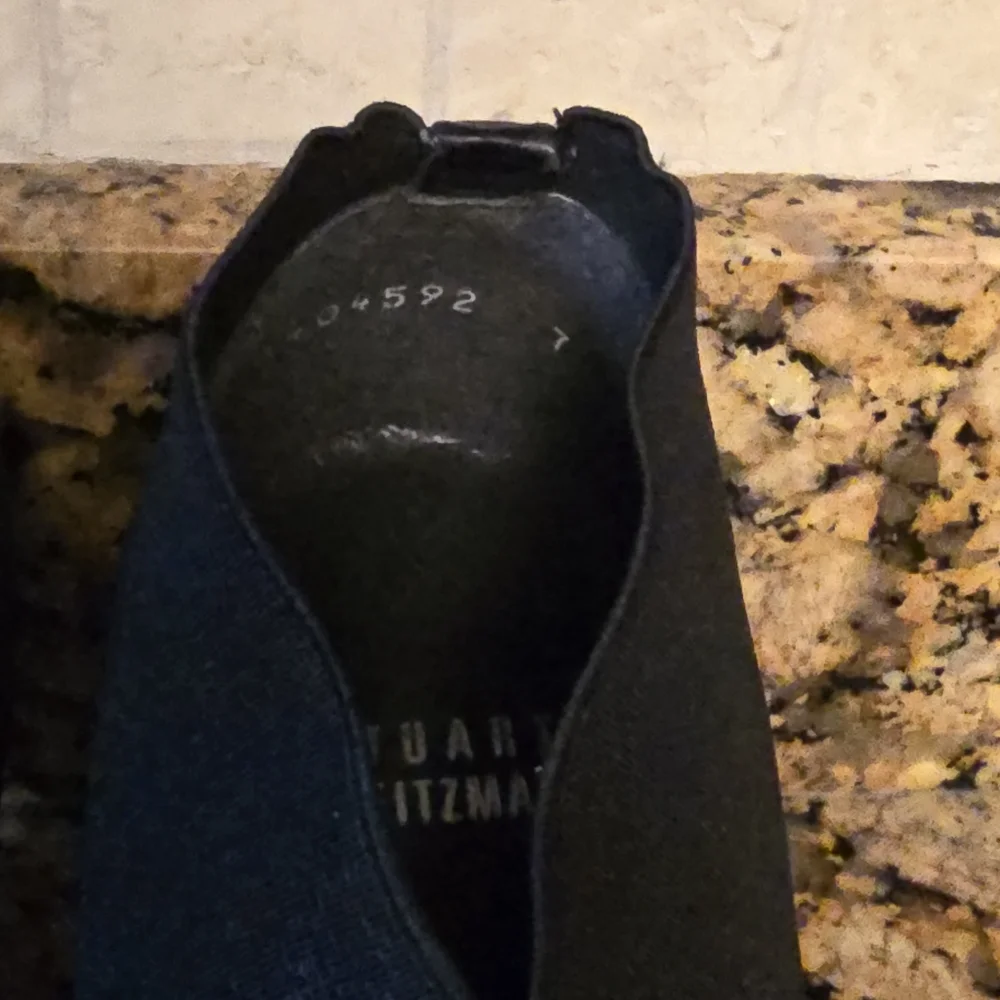 Stuart Weitzman Pointed Toe Ankle Boots‎ Women's Size Black Heeled Canvas sz 7